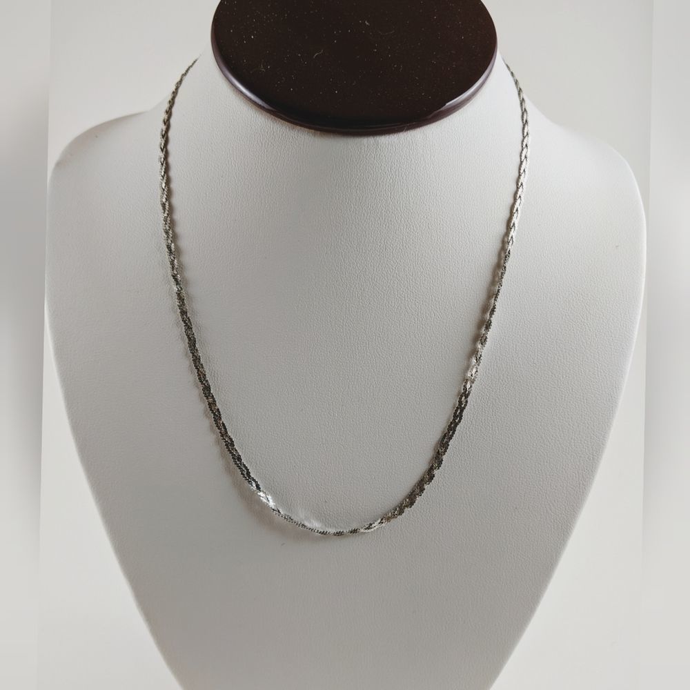 925 Italy Sterling Silver Braided Chain Necklace